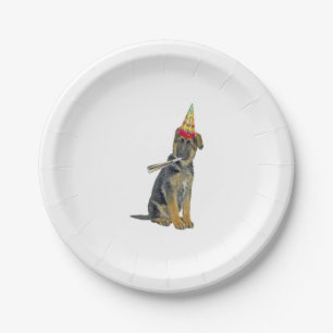 Prato De Papel Aniversário do german shepherd