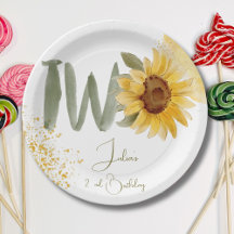 Aniversário do girassol de aquarela