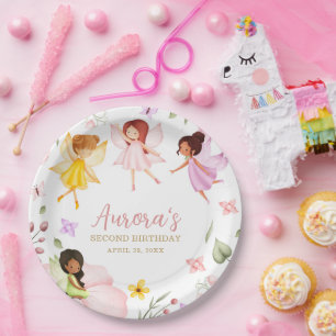 Prato De Papel Aniversário do Jardim Encantado da Princesa Leitei