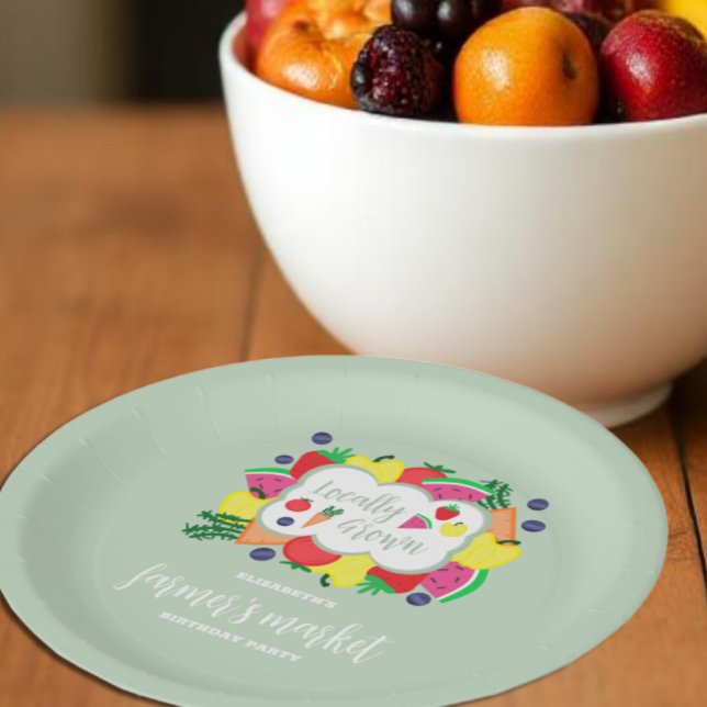 Prato De Papel Aniversário do Mercado de Fazendeiros Cultivados L (Criador carregado)