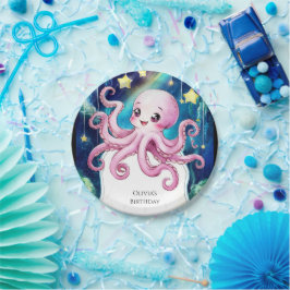 Prato De Papel Aniversário do Octopus de Crianças Magnéticas