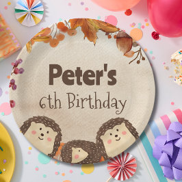 Prato De Papel Aniversário do ouriço de Aquarela