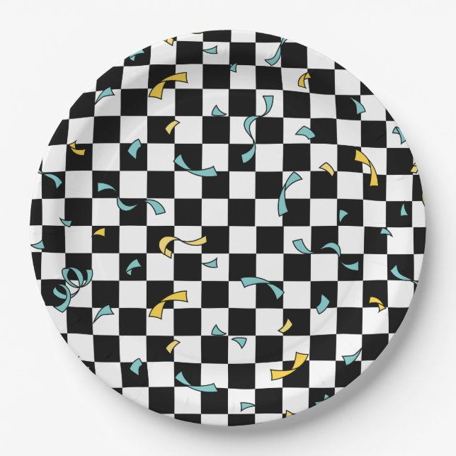 Prato De Papel Aniversário do Partido do Vamos Retroativo (Frente)