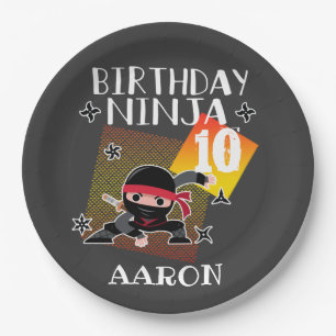 Prato De Papel Aniversário do Partido Ninja Tema Arte Amantes Ma