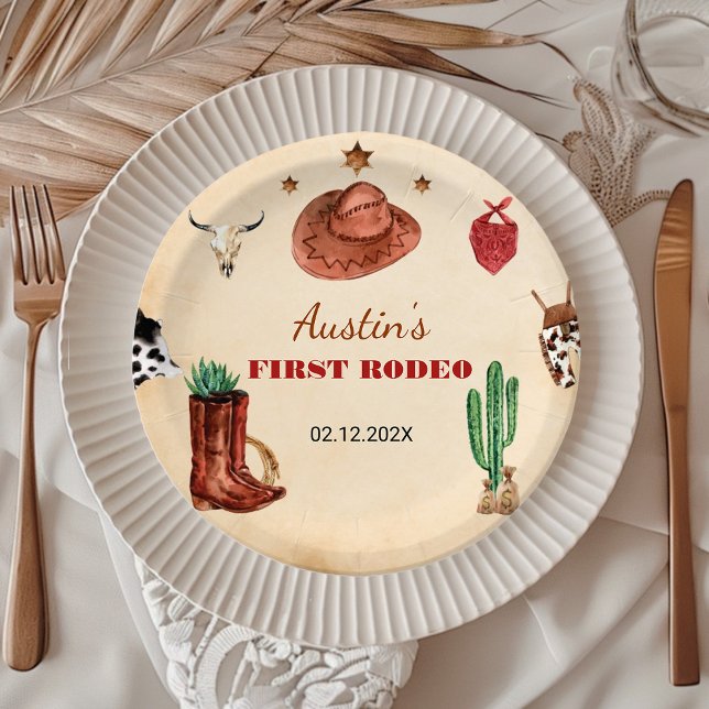 Prato De Papel Aniversário do Rodeo Ocidental (Criador carregado)
