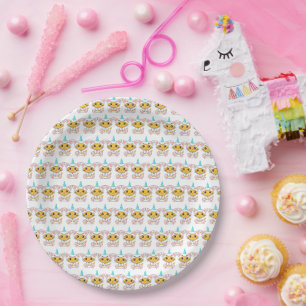 Prato De Papel Aniversário do Unicórnio Kitty Kids