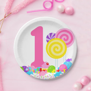 Prato De Papel Aniversário Doce Docinho Lollipop