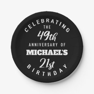 Prato De Papel Aniversário engraçado do 70 personalizado