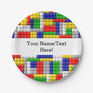 Prato De Papel Aniversário/festa do Criador de Blocos de Cores Pr