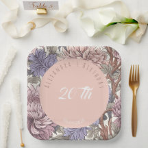 Aniversário floral floral moderno de luxo