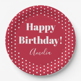 Prato De Papel Aniversário Personalizado Feliz Aniversário Bolinh