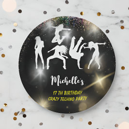 Prato De Papel Aniversário psicodélico da discoteca louca