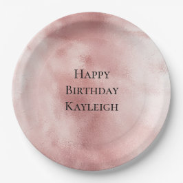 Prato De Papel Aniversário Rosa Blush Glam Feminino