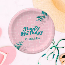 Aniversário rosa do Partido da Piscina de Palm Pri