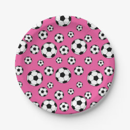 Prato De Papel Aniversário Rosa Futebol