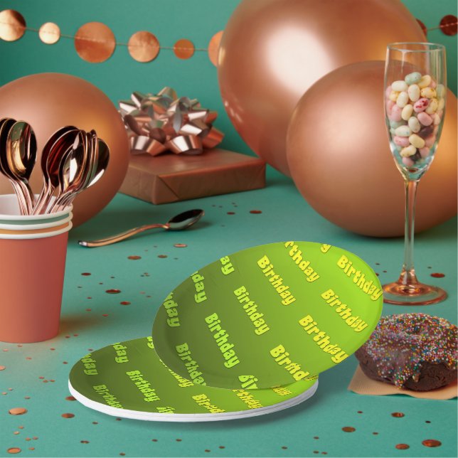 Prato De Papel Aniversário (verde) (Múltiplo)