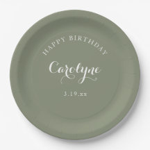Aniversário Verde Sage Minimalista Moderna
