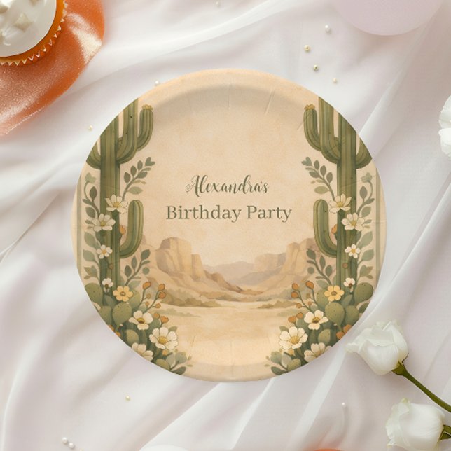 Prato De Papel Aniversário Vintage Desert Botanicals (Criador carregado)