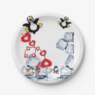 Prato De Papel Aniversários - Placas De Papel, Pinguim