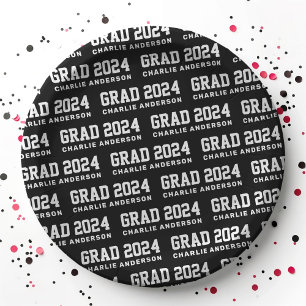 Prato De Papel Ano de graduação Graduado nome preto branco 2024