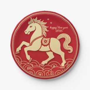 Prato De Papel Ano do Cavalo 2026 Ano Novo Chinês