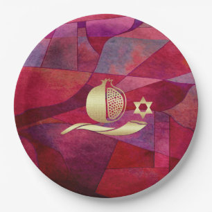 Prato De Papel Ano Novo Judaico   Placas de papel Rosh Hashanah