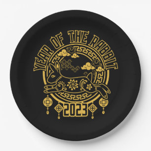 Prato De Papel Ano Novo Lunar Chinês do Coelho