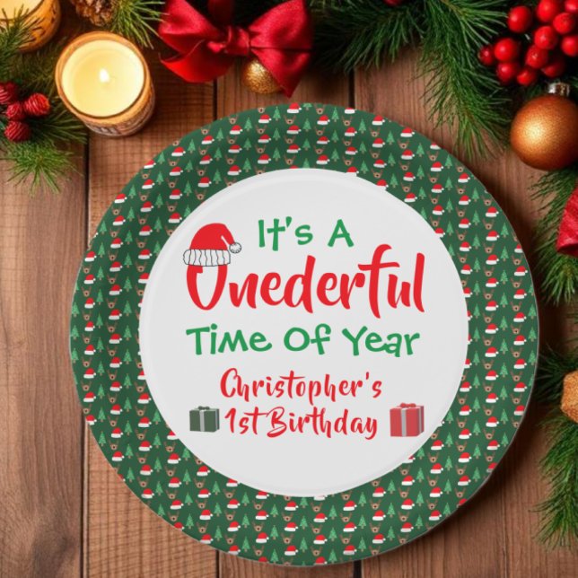 Prato De Papel Ano Onederful 1º Aniversário (Criador carregado)