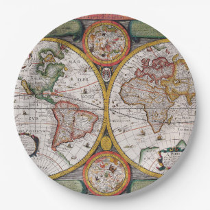 Prato De Papel Antecipado Mapa Francês do Mundo