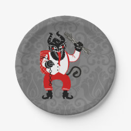 Prato De Papel antiguidade monstruosa do krampus xmas de natal fe