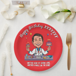 PRATO DE PAPEL ANTISTRESS DOCTORS BIRTHDAY PARTY WHITE