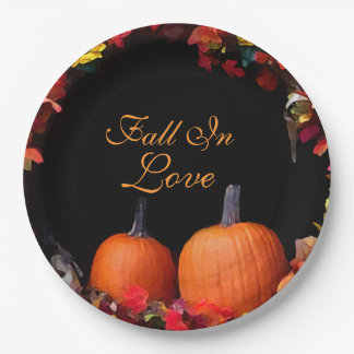 Prato De Papel Apaixonar-Se Pumpkins Laranja De Casamento Russo D