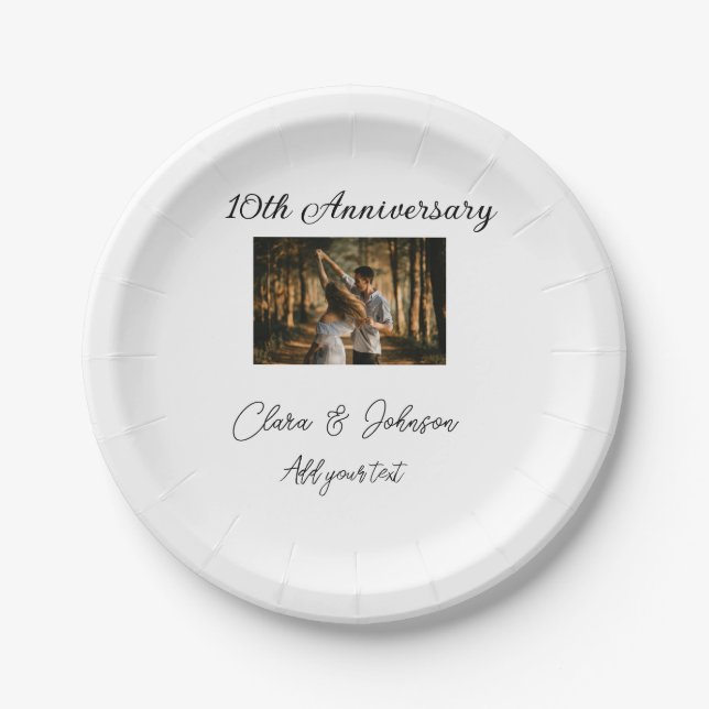 Prato De Papel Apelido de casamento Aniversário adicionar nome an (Frente)