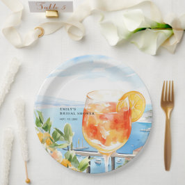 Prato De Papel Aperol Spritz Amalfi Chá de Noiva