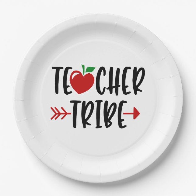 Prato De Papel Aplique E Seta De Tribo De Professores (Frente)