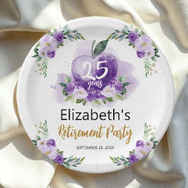 Prato De Papel Apple Floral Teacher Retirement Party