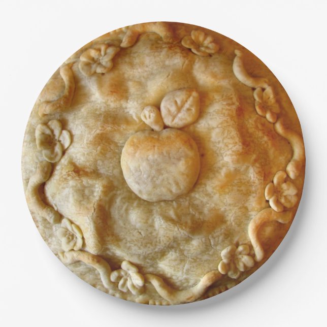 Prato De Papel Apple floresce torta (Frente)