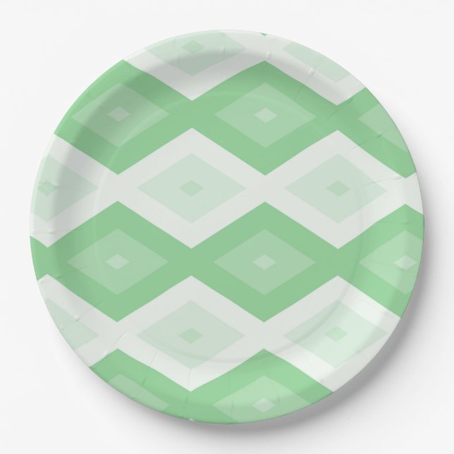 Prato De Papel Apple green diamond pattern (Frente)