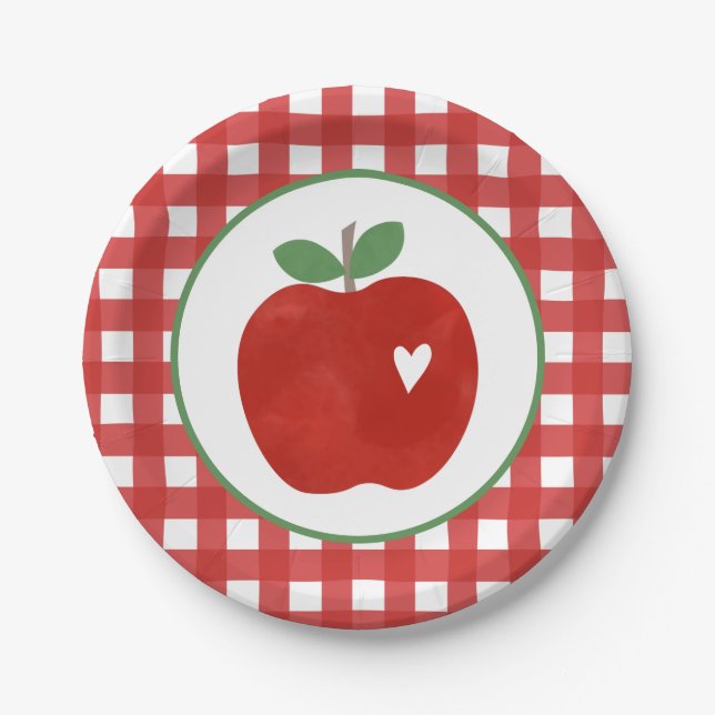 Prato De Papel Apple of our Eye First aniversário Paper Plates (Frente)
