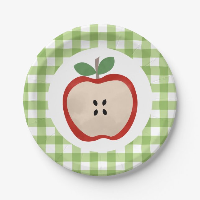 Prato De Papel Apple of our Eye First aniversário Paper Plates (Frente)