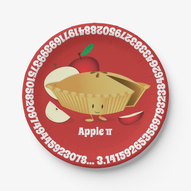 Prato De Papel Apple Pi Day | Placa de papel (Frente)
