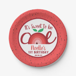 Prato De Papel Apple Rainbow, Doce ser Um, primeiro aniversario