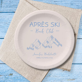 Prato De Papel Apres Ski Bach Club Blue Winter Bachelorette