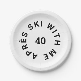 Prato De Papel Après Ski With Me 40 Ski Theme aniversário de 40 a