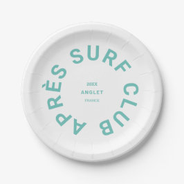 Prato De Papel Après Surf Club Turquesa Crest Social Surfers