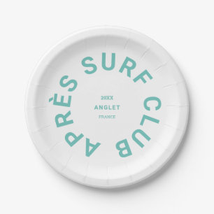 Prato De Papel Après Surf Club Turquoise Surfista Social Crest