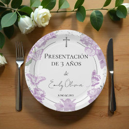 Prato De Papel Apresentação 3 años Papel Plates Butterflys