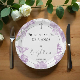 Prato De Papel Apresentação 3 años Papel Plates Butterflys