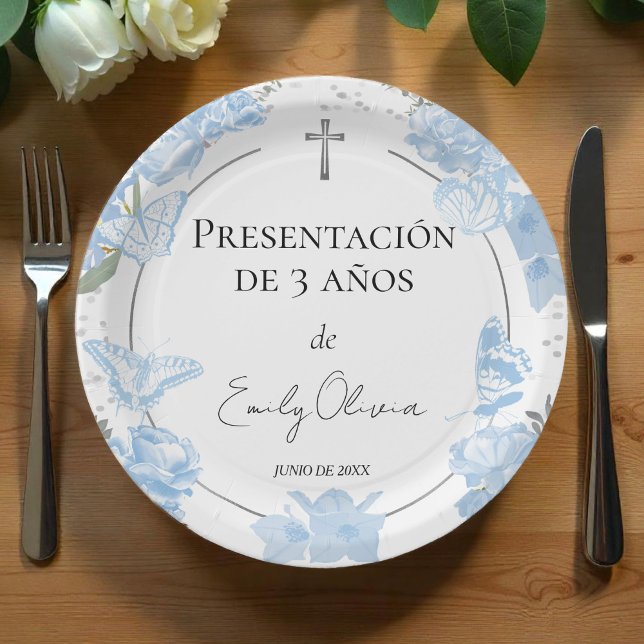 Prato De Papel Apresentação 3 años Papel Plates Butterflys (Criador carregado)