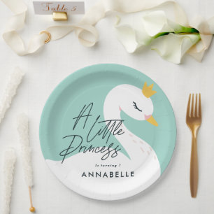 Prato De Papel Aqua elegante fotografia linda do cisne